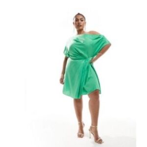 ASOS Vibrant Green One-Shoulder Dress